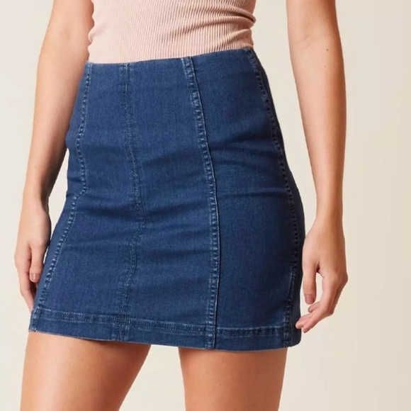 Bundle Free People Denim Skirt & Talbots collection, fluter hem skirt - Picture 9 of 13
